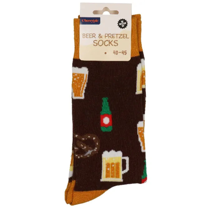 Sokken - funny bier pretzel - maat 40-45