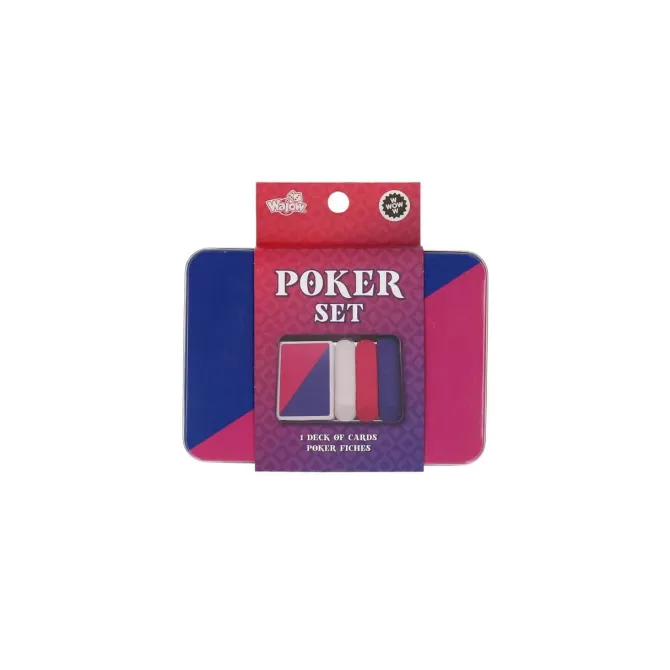 Spel Poker set roze/blauw/wit