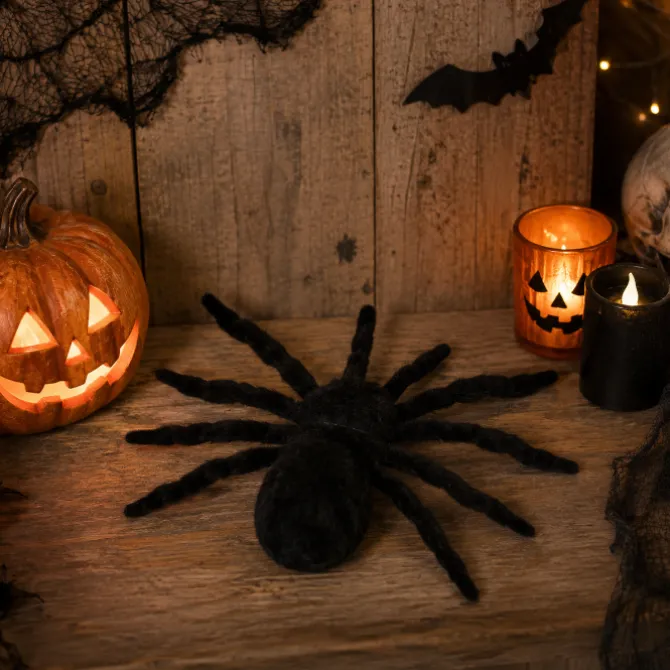 Spin Halloween griezelig zwart