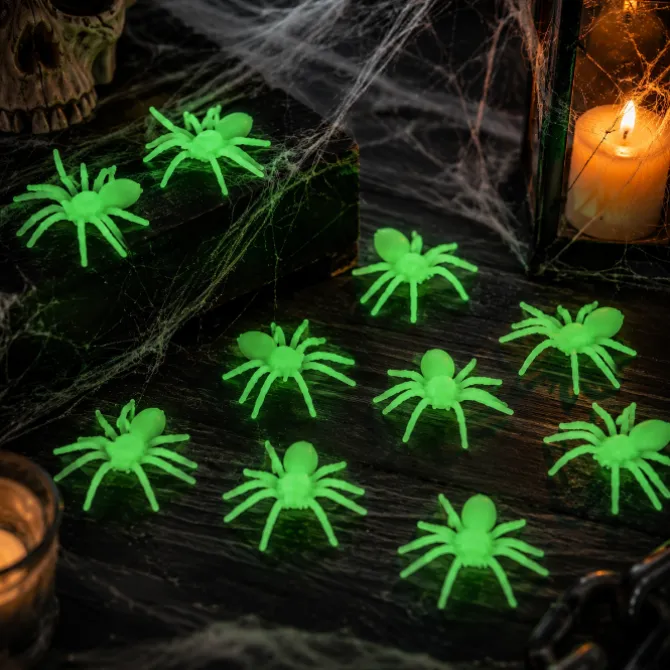 Spinnen Halloween klein glow in the dark