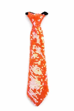 Stropdas pailletten oranje