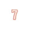Taartkaarsje cijfer 7 rood/wit
