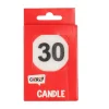 Taartkaarsje 30 rood/wit – 1 stuk