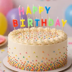 Taartkaarsjes multikleur Happy Birthday – 13 stuks