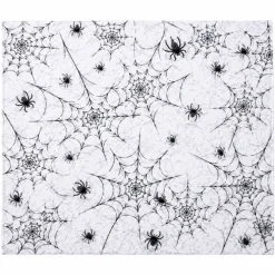Tafelkleed Halloween plastic zwart/wit 260 x 130cm