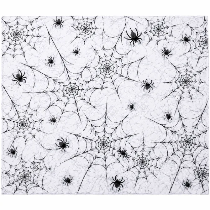 Tafelkleed Halloween plastic zwart/wit 260 x 130cm