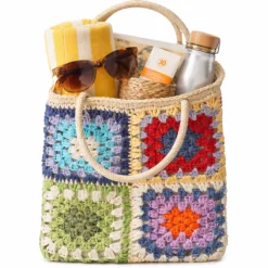 Tas crochet multikleur