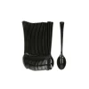 Theelepeltjes - herbruikbaar - plastic - zwart - 24 stuks