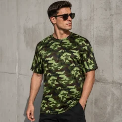 T-shirt camouflage groen maat M