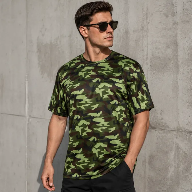 T-shirt camouflage groen maat XXL