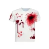 T-shirt Halloween wit bloederig one size