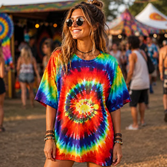 T-shirt tie-dye dames one size