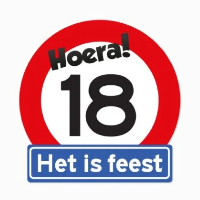 Verkeersbord Hoera 18