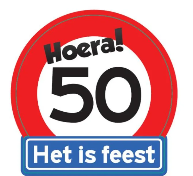 Verkeersbord Hoera 50