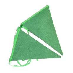 Vlaggenlijn glitter groen groot - 6m (10 vlaggen)