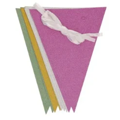 Vlaggenlijn glitter meerkleurig - 2,5m