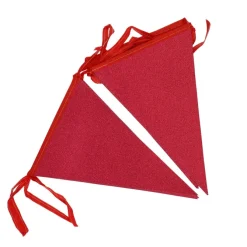 Vlaggenlijn glitter rood groot - 6m (10 vlaggen)