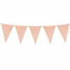 Vlaggenlijn glitter roségoud groot - 6m (10 vlaggen)