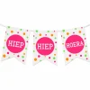 Vlaggenlijn Hiep Hiep Hoera - 4m (15 vlaggen)