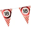 Vlaggenlijn 18 jaar rood/wit - 3m