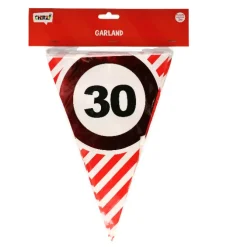 Vlaggenlijn 30 jaar rood/wit 3m