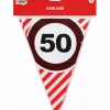 Vlaggenlijn 50 jaar rood/wit 3m