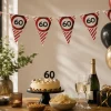 Vlaggenlijn 60 jaar rood/wit - 3m (10 vlaggen)