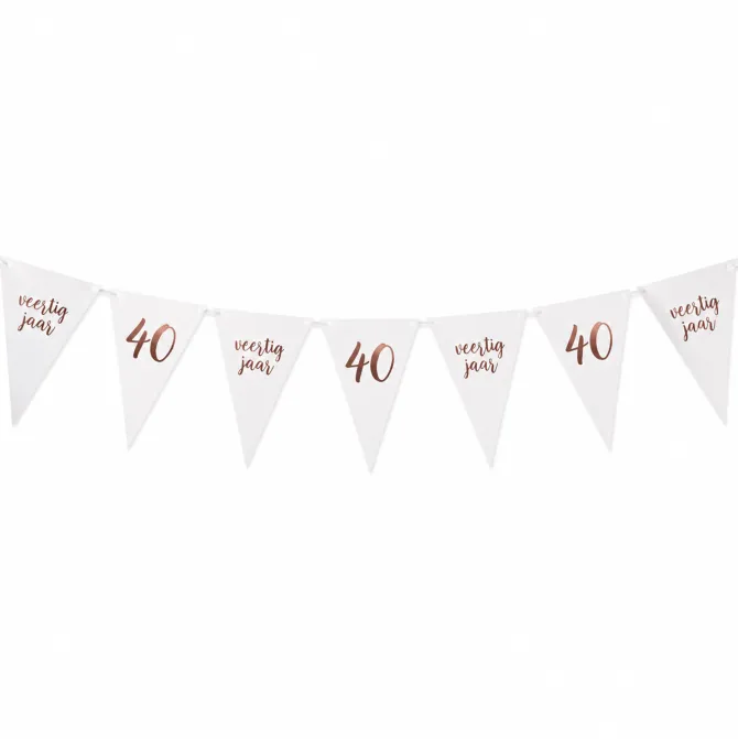 Vlaggenlijn 40 jaar roségoud - 4m