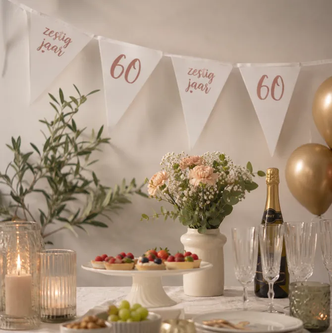 Vlaggenlijn 60 jaar roségoud - 4m