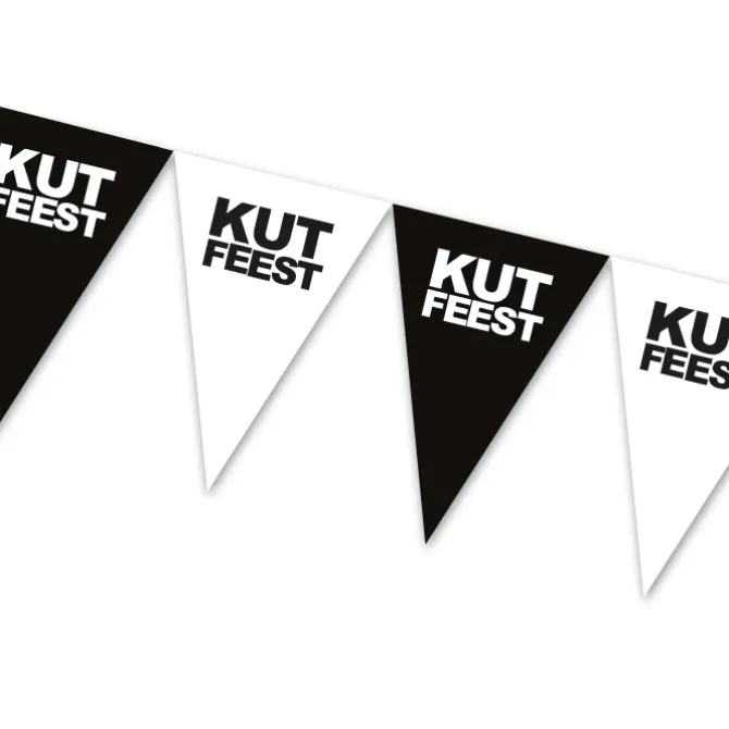 Vlaggenlijn kutfeest zwart - 5m (15 vlaggen)