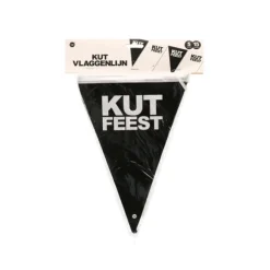 Vlaggenlijn kutfeest zwart - 5m (15 vlaggen)