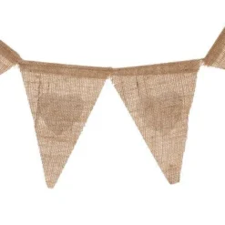 Vlaggenlijn linnen hart beige/wit - 2m (13 vlaggen)
