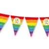 Vlaggenlijn regenboog goud 65 jaar - 5m (15 vlaggen)