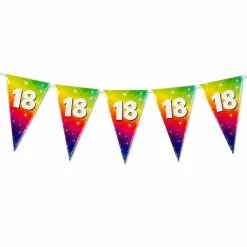 Vlaggenlijn regenboog 18 jaar - 6m (15 vlaggen)