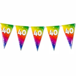 Vlaggenlijn regenboog 40 jaar - 6m (15 vlaggen)