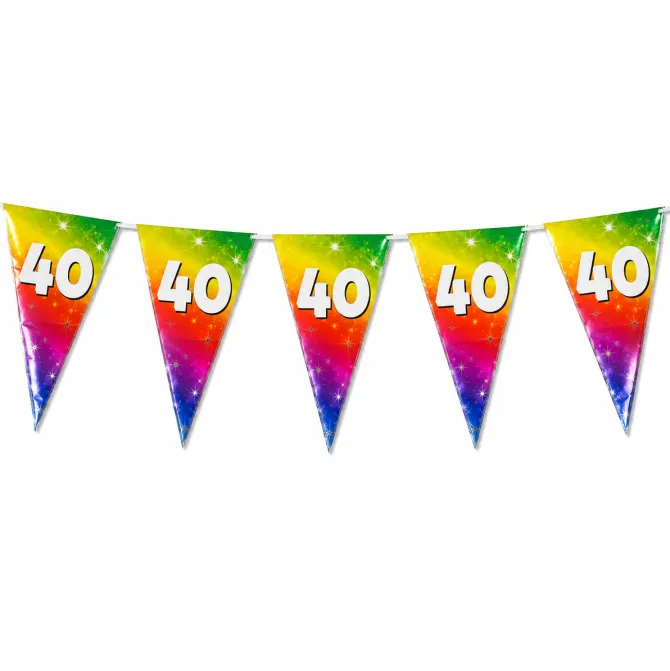 Vlaggenlijn regenboog 40 jaar - 6m (15 vlaggen)