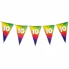 Vlaggenlijn regenboog 10 jaar - 6m (15 vlaggen)