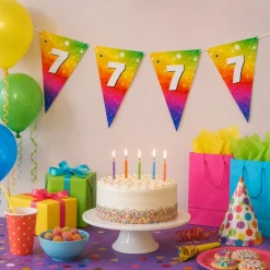 Vlaggenlijn regenboog 7 jaar - 6m (15 vlaggen)