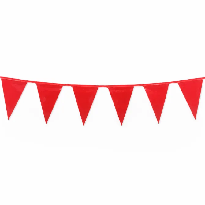 Vlaggenlijn rood - 10m (20 vlaggen)