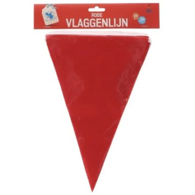 Vlaggenlijn rood - 10m (20 vlaggen)