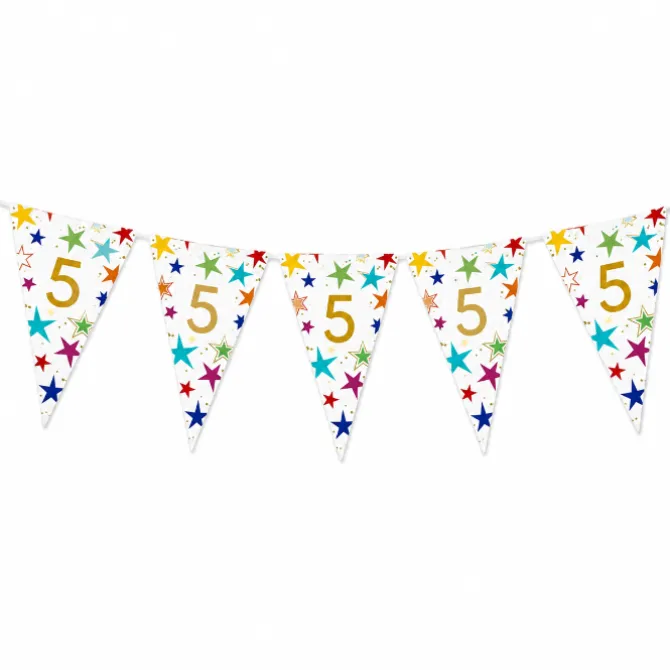 Vlaggenlijn Sterren 5 jaar - 6m (15 vlaggen)