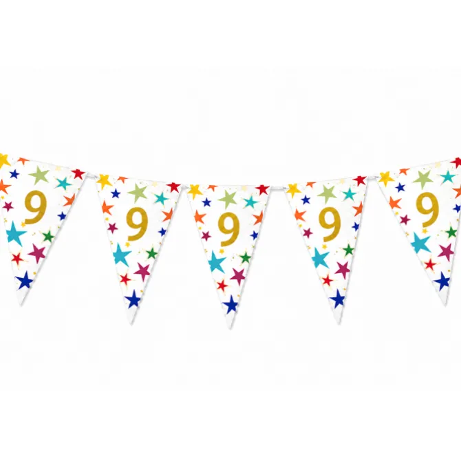 Vlaggenlijn Sterren 9 jaar - 6m (15 vlaggen)