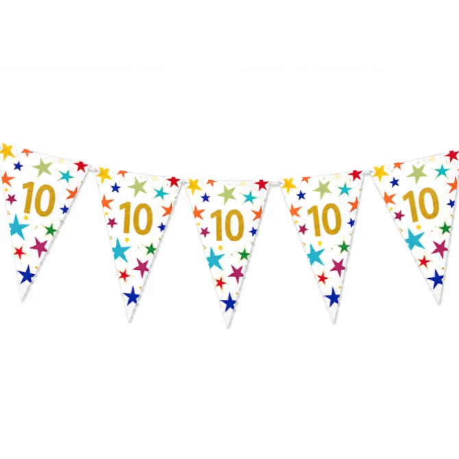 Vlaggenlijn Sterren 10 jaar - 6m (15 vlaggen)