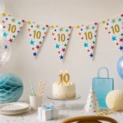 Vlaggenlijn Sterren 10 jaar - 6m (15 vlaggen)