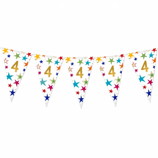 Vlaggenlijn Sterren 4 jaar - 6m (15 vlaggen)
