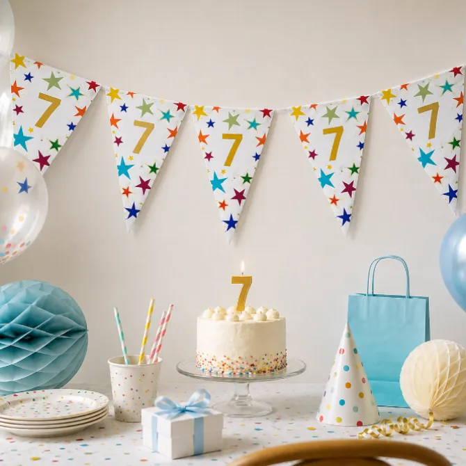Vlaggenlijn Sterren 7 jaar - 6m (15 vlaggen)
