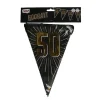 Vlaggenlijn 50 zwart/goud - 5m (15 vlaggen)