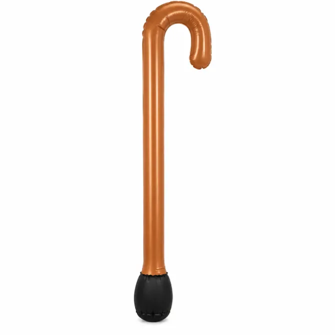 Wandelstok opblaasbaar bruin