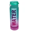 Waterfles met silliconen ring groen/roze