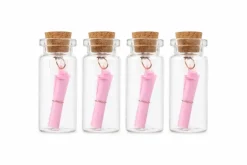 Wensflesjes Geboorte roze 4St